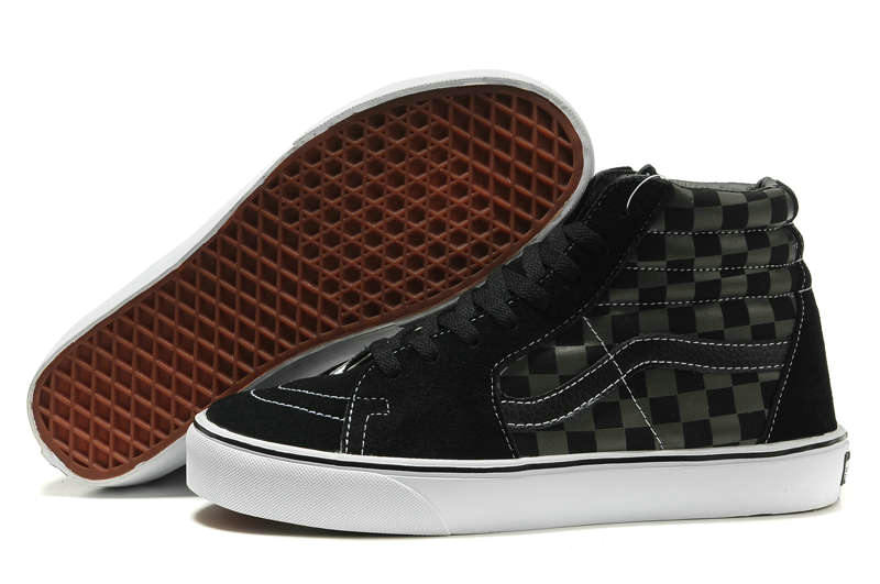 Vans Checkerboard Sk8-Hi Shoes Black Pewter