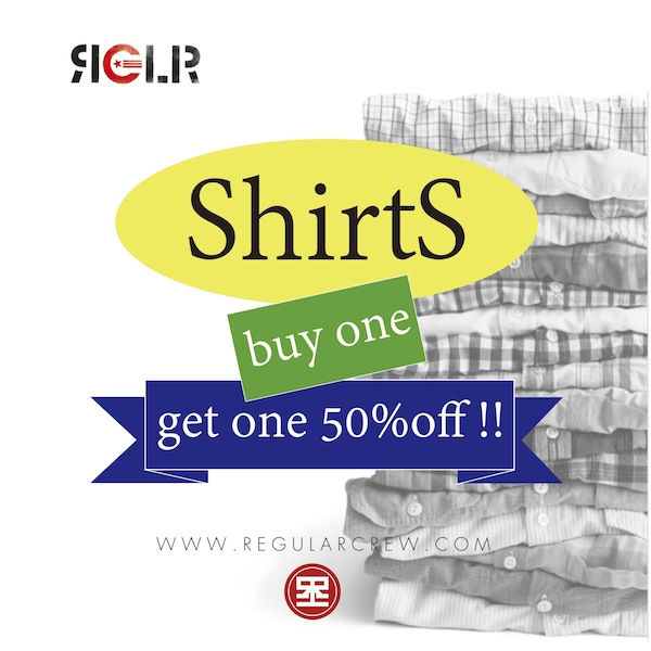 SHIRTS BUY1GET1 50%OFF